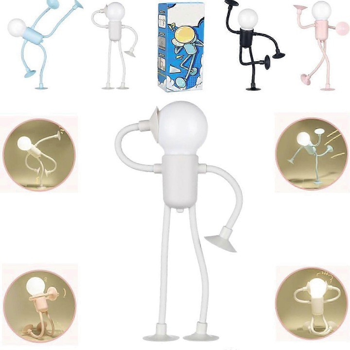 Bec noapte sportiv, alb, roz, albastru, negru, dimensiuni 3.8x3.8x17cm, set cu forma schimbabila