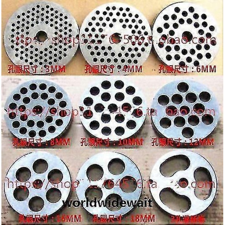 Placa tocat carne 12, 3-18mm, otel mangan, set pentru mixere verticale si tocatoare de alimente