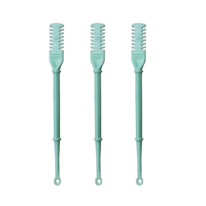 Set brici pentru par nas, 2in1, rotire 360, 3 bucati, verde