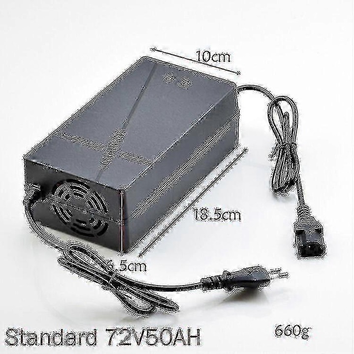Incarcator inteligent pentru baterii cu plumb-acid 72V 50Ah, accesorii vehicule electrice, 10x6.5x18.5cm, 0.7kg