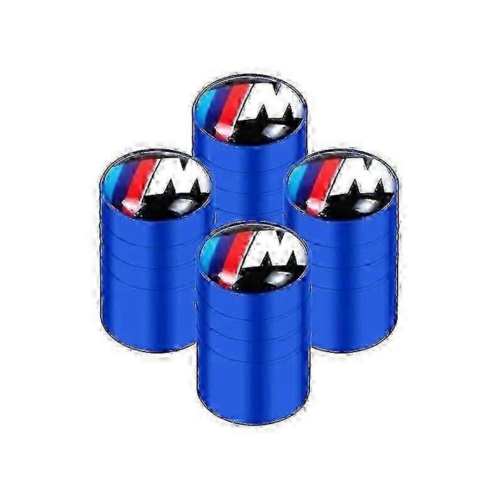 Set 4 capace ventil pentru roti metalice BMW, negru, pentru accesorii auto