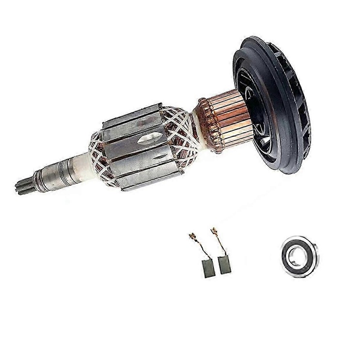 Rotor pentru Bosch GSH11E/GBH11DE, 2 perii de carbon, 1 rulment, metal, argintiu/negru