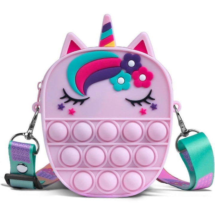 Pop fidget táska, 3 az 1-ben design, rózsaszín, lányoknak és nőknek