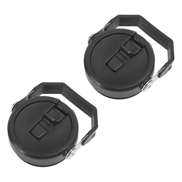 Резервни капаци за чаши, 2 броя, пластмасови, непропускливи, 8.7x8.2x4.7см, черни