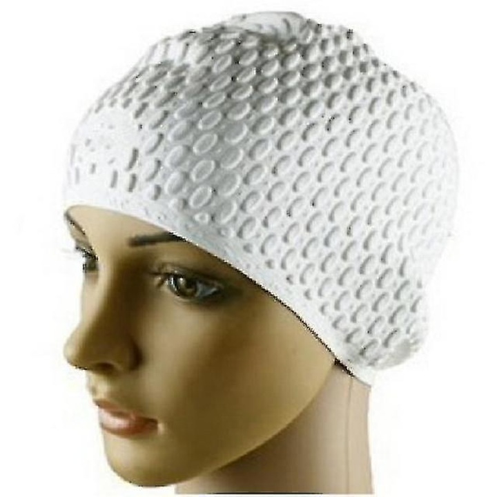 Caciula de inot, silicon, impermeabil, 24x18.5cm, alb