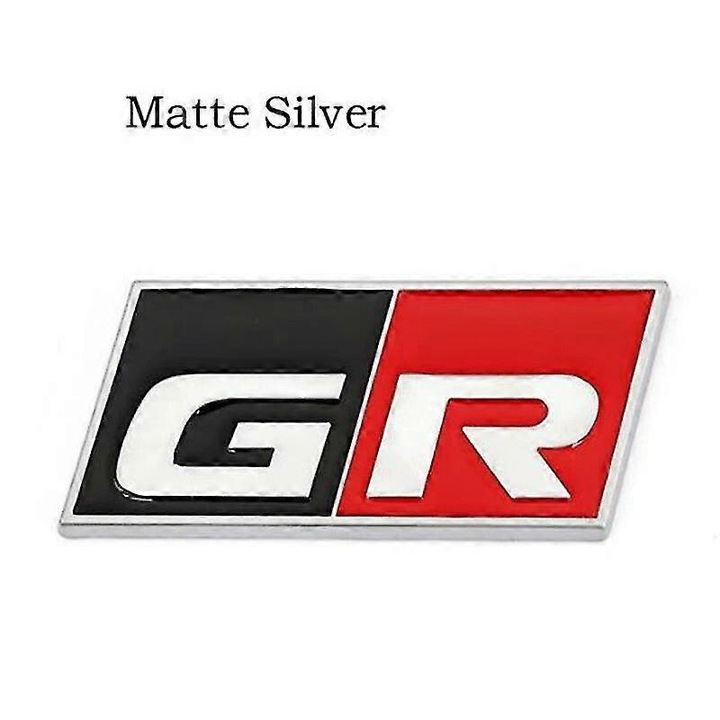 3D метален стикер GR SPORT за Toyota, 2.9x6.7см, матово сребрист