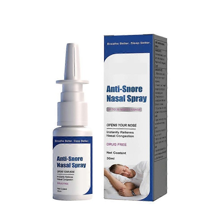 Set 3 spray-uri nazale anti-sforait, 30ml, extract de musetel, ulei de menta