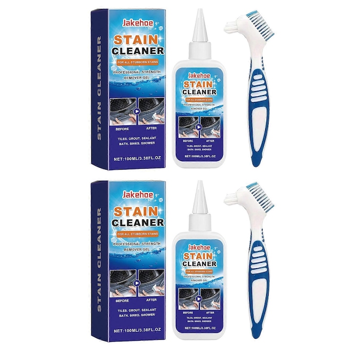 Gel puternic de indepartare a grasimii pentru uz casnic cu perie, gel de curatare pentru masina de spalat, agent de curatare pentru chiuvete de bucatarie si baie, 2 buc.