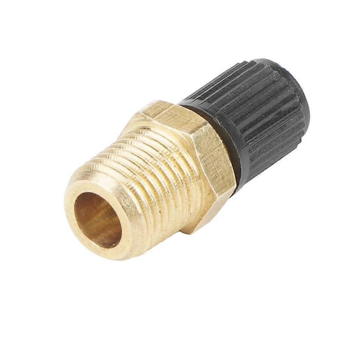 Valva de umflare pentru rezervor de aer, M10 x 1,1/8" NPT, 1/4" NPT, 2 bucati, material din alama, rezistent la coroziune