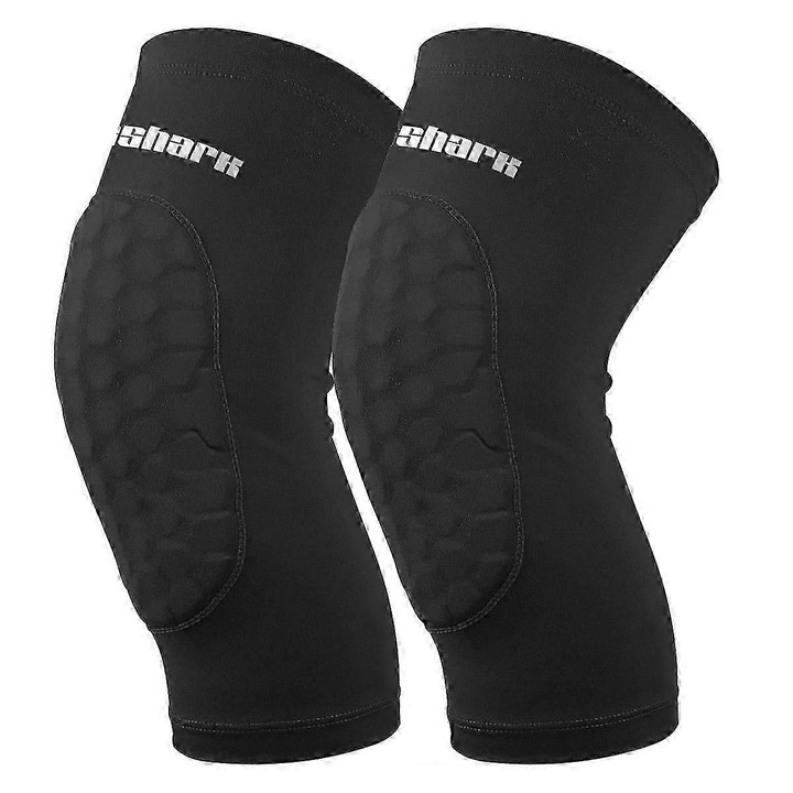 Set aparatori genunchi, negru, 2XS-2XL, pentru baschet, alergare, ciclism, fotbal