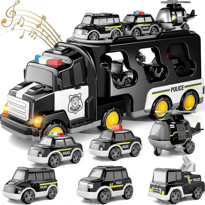 Camion de jucarie politie, 7 in 1, plastic