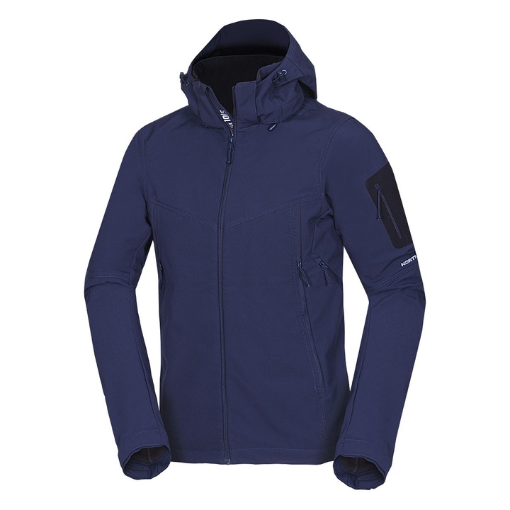 Jacheta cu gluga detasabila softshell 10K/5K pentru barbati Abner, Blue nights