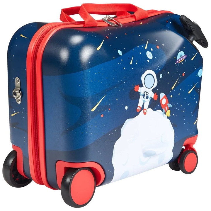 Troler pentru copii, Space Adventure, Capacitate 26 l, 6 x roti, ABS/PC, 470 x 275 x 370 mm
