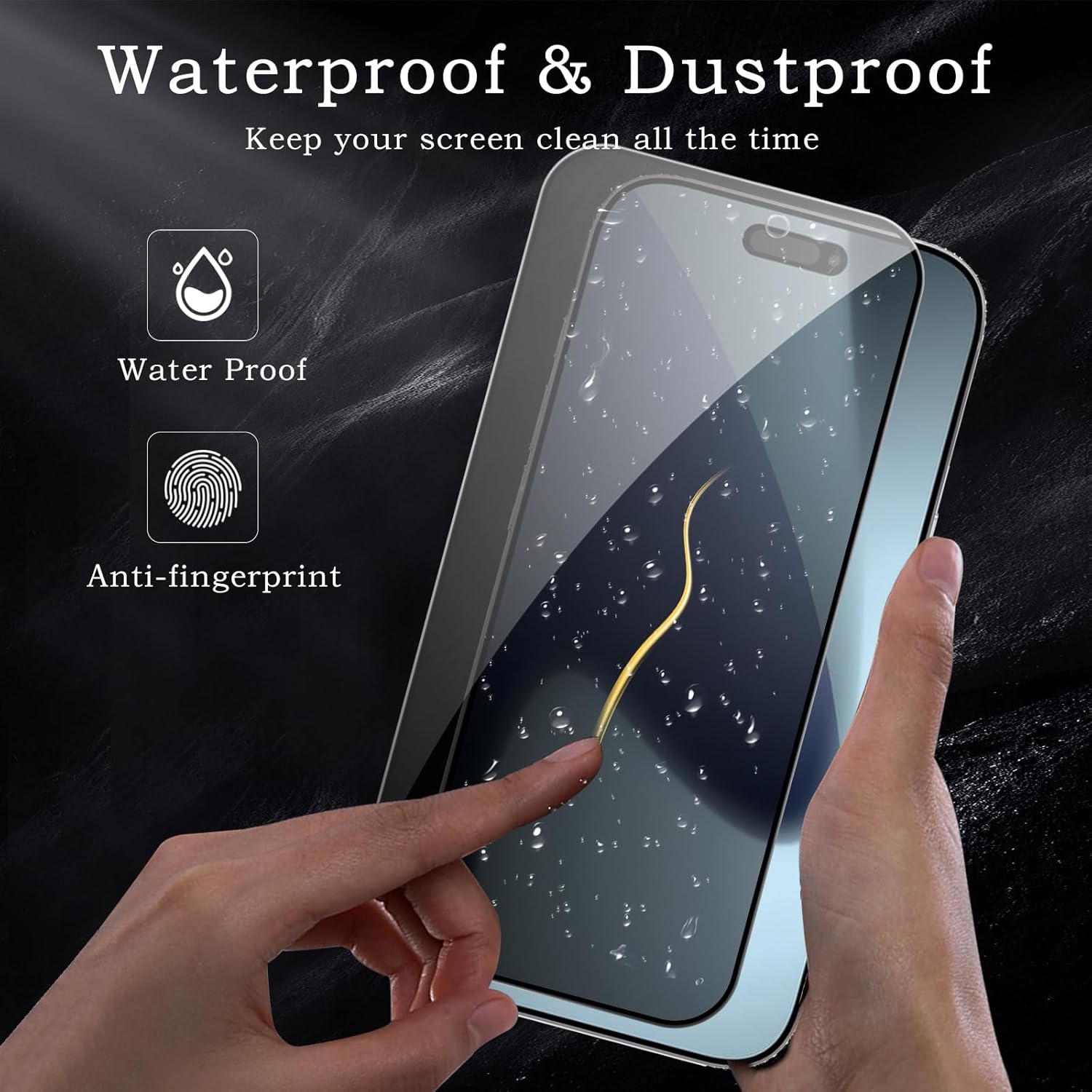 Folie sticla protectie ecran si lentile camera iPhone 17 Pro, set 2 bucati, privacy, 9H, full screen