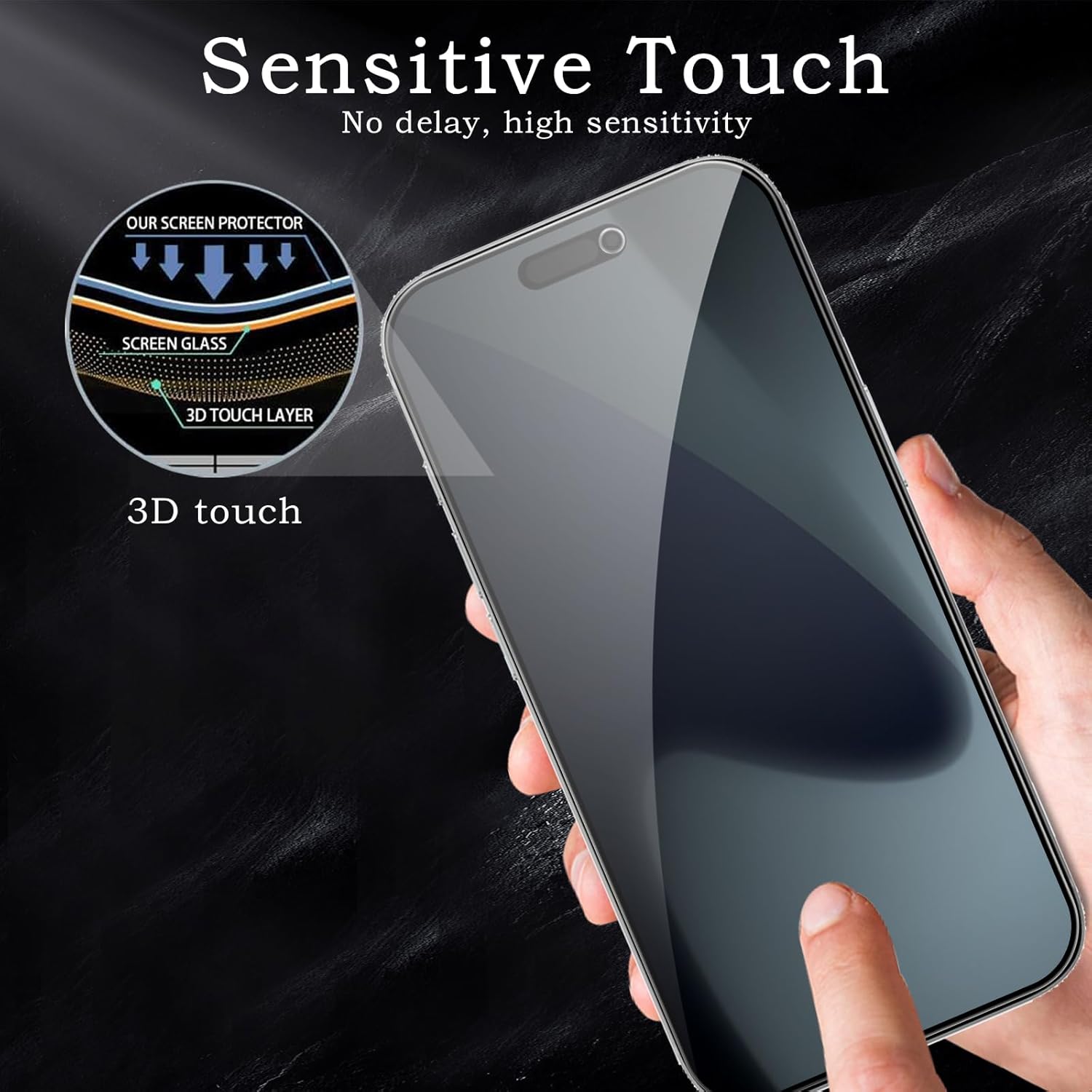 Folie sticla protectie ecran si lentile camera iPhone 17 Pro, set 2 bucati, privacy, 9H, full screen