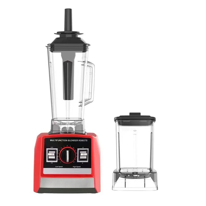 Blender Profesional, 5500W, Recipient 2.5L, Lame din Otel Inoxidabil, Functionare Umed/Uscat, Rosu/Negru