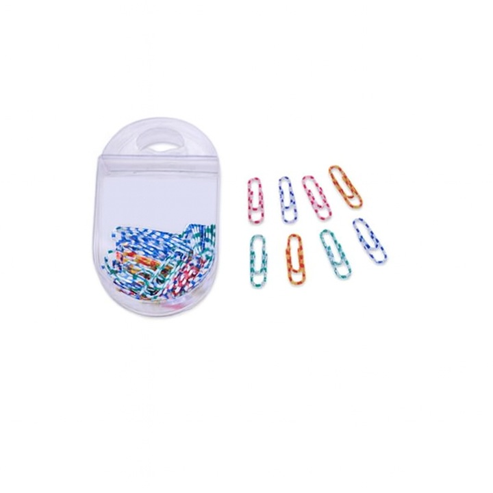 Agrafe Metalice Multicolore cu Dungi 28mm - 80buc