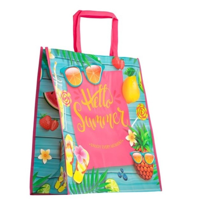 Sacosa din Plastic cu Manere, Model de Vara, 50x20x49cm