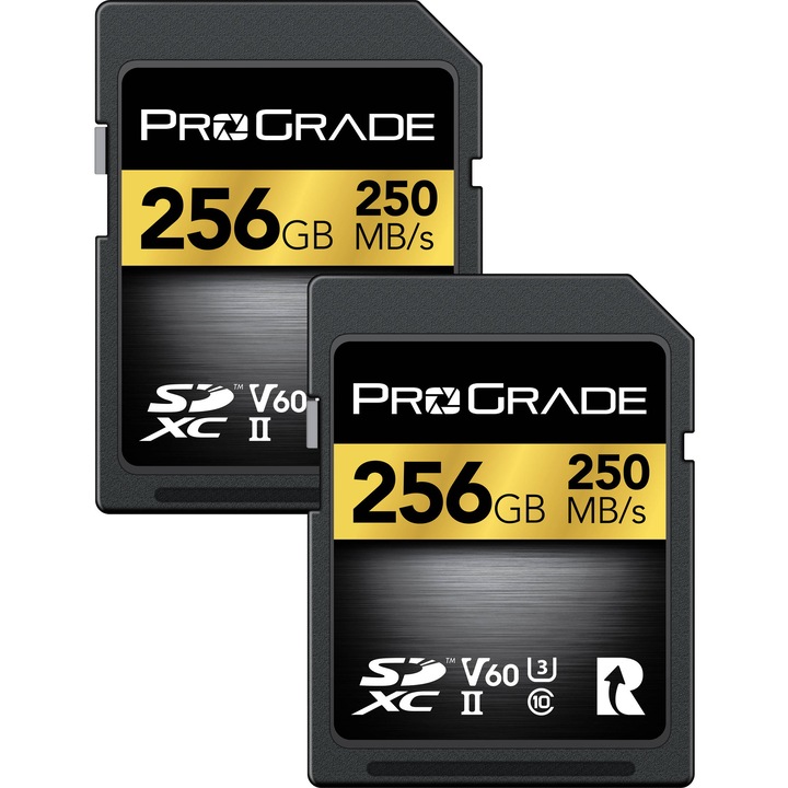 Carduri de memorie SDXC UHS-II ProGrade 256GB V60 – set 2 buc (Gold)