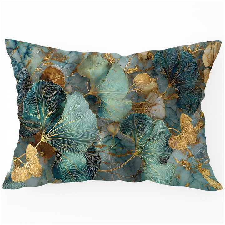 Fata de perna dekorativa HomeView, 40x60cm, 100% poliester, imprimeu floral, certyfikat OEKO-TEX STANDARD 100