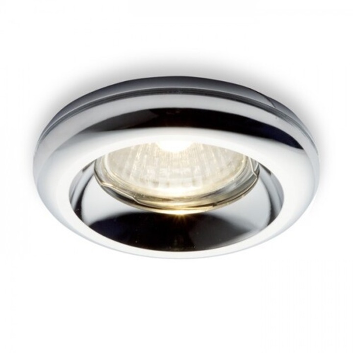 Spot LED pătrat cromat Rendl R10311 ESTA pentru bec GU10, pentru montare în gips-carton