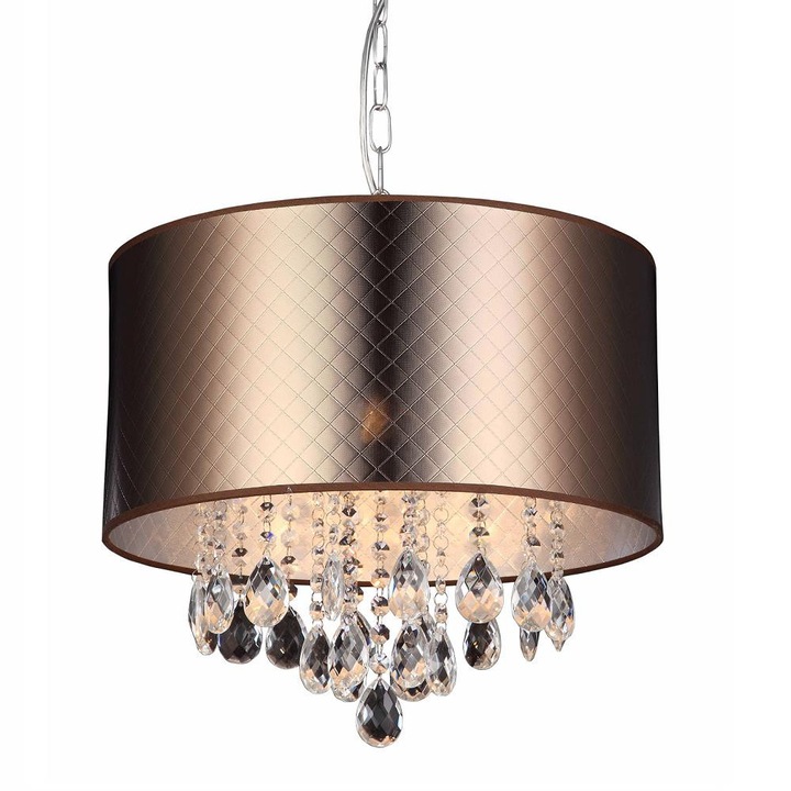 Lustra Italux MDM2047/3, bronz, 40cm, cu cristale, inaltime reglabila 110cm