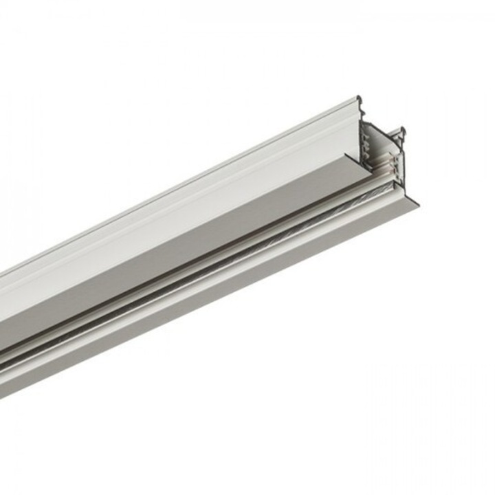 Rendl R11306 EUTRAC Триконтурна вградена алуминиева шина за LED/халогенен източник на светлина, сребристосива/бяла