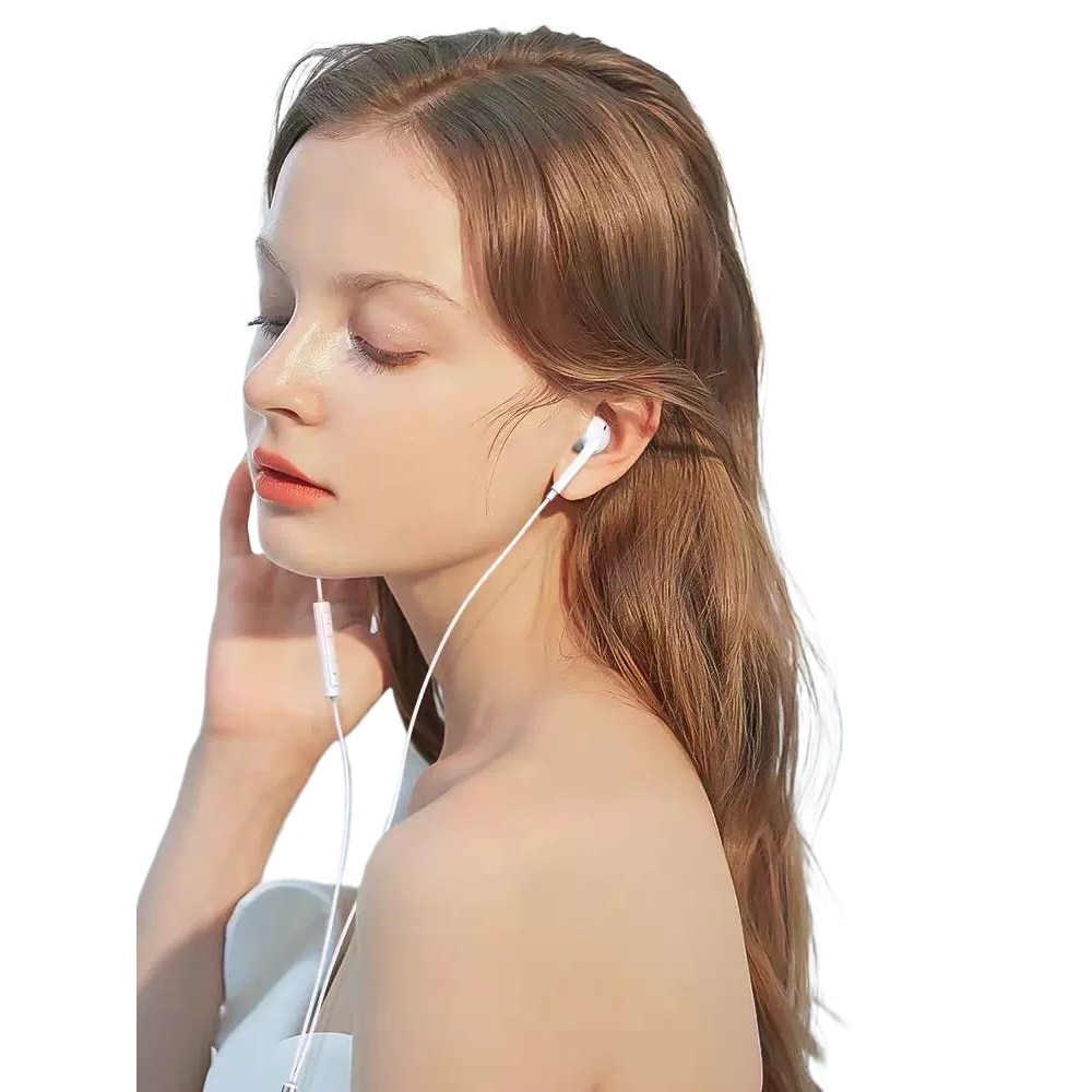 Casti In-Ear cu Fir, USB-C, YunDaMei – Compatibile iPhone15/17, Sunet HiFi, Microfon, Control Volum, 1M, Alb