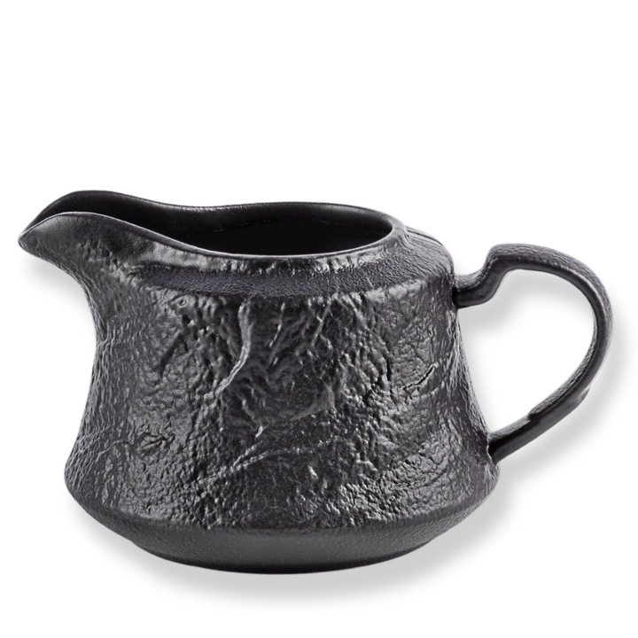 Cană pentru lapte, WILMAX, Slatestone, portelan negru cu textură, 260 ml