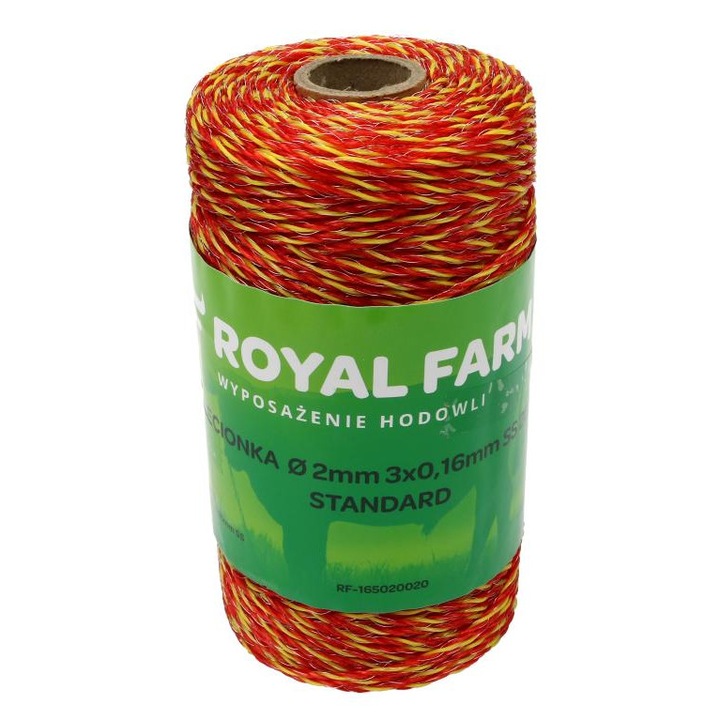 Sarma pentru electrizator 2mm, 3x0,16mm, portocaliu, 200m, Royal Farm