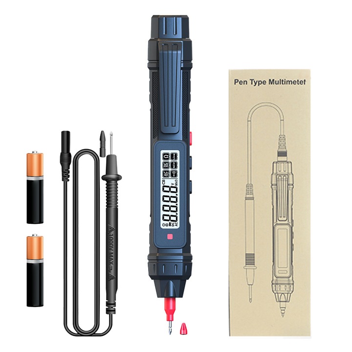 Multimetru Stilou HYTAIS TS20A, 4000 Counts Tester de Rezistenta, Negru