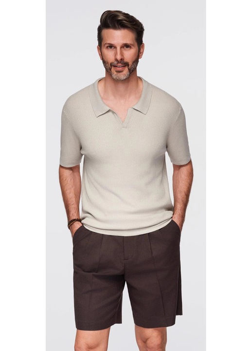 Viskóz póló OMBRE OM-POSS-0160, Világosszürke