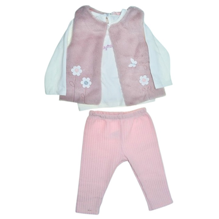 Compleu 3 piese pantaloni, bluza si vesta, pentru fete, Mini Junior CMP1021R3-92, Roz 121735