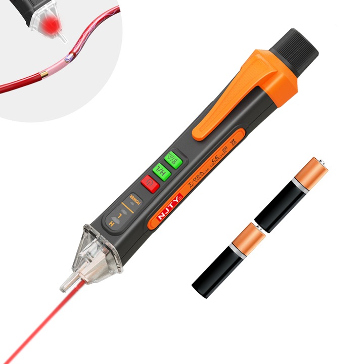 Detector de Tensiune cu Laser NJTY T02A, cu NCV, AC 1000V