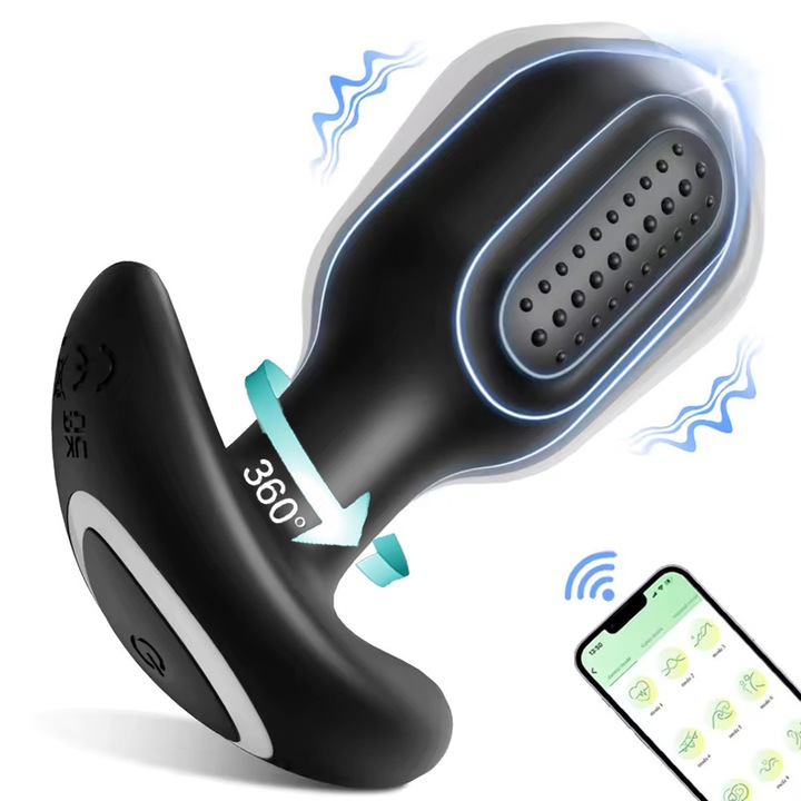 Anális vibrátor, Mingzhi®, szexuális játékok, anális dugó 10 forgó és vibráló móddal, férfiak és nők számára egyaránt alkalmas, szilikon