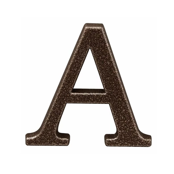 Semn literă cu șurub fixare, Gerda, 100mm, bronz, A-B, perete