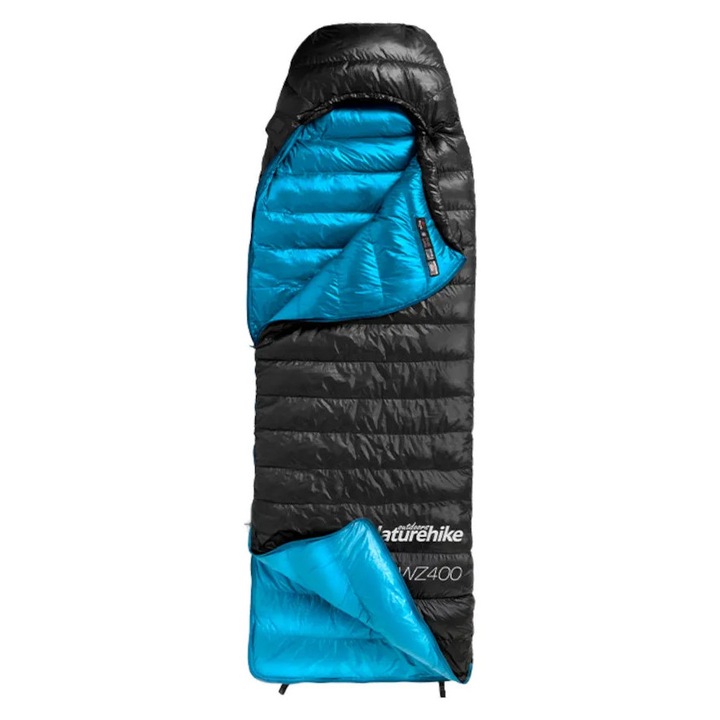 Спален чувал Cw400 от патешки пух, NATUREHIKE, 220 см, L, пълнеж 650 мл, водоустойчив, за пролет-есен