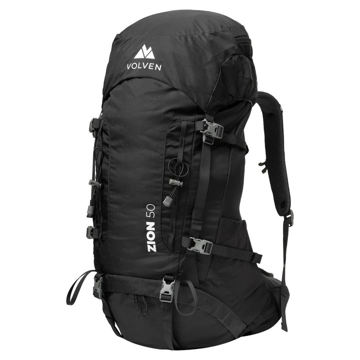 Трекинг раница, Volven, 50л, найлон, вентилационна система, черна