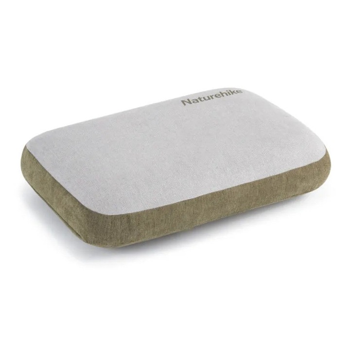 Perna turistica NATUREHIKE Memory Foam, rectangulara, gri, cu capac transport si benzi elastice
