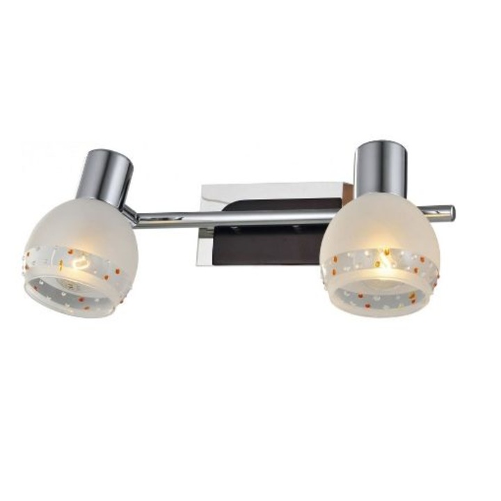 Spot aplicat Jola AP2 KLAUSEN, 2xE14, CROM-ALB, GLOB STICLA, KL 9147