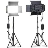 Lumina de umplere LED pentru fotografie U600 40W, GODBPNYMU, redare ridicata a culorilor CRI95+, temperatura de culoare reglabila 3200-5600K, kit suport lumina 1,6 m, potrivita pentru filmare video, lumina de umplere si streaming live, neagra