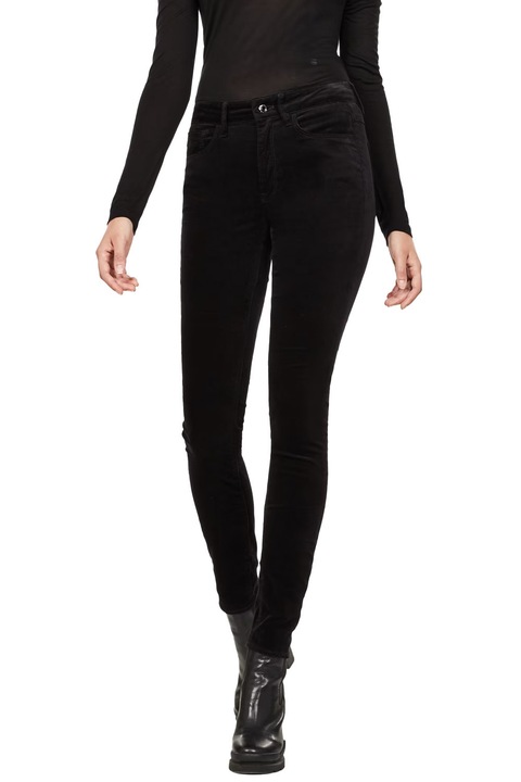 Pantaloni de damă G-Star RAW 3301 High Skinny COJ, Talie înaltă, Model îngust, Negru, Negru