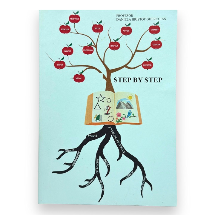 Carte de exercitii limba engleza „Step by Step”, pentru invatarea vocabularului, timpuri verbale, citire si raspuns la texte, Daniela Hristof Ghercoias