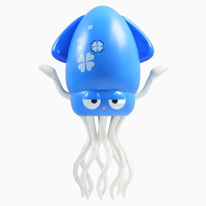 Интерактивна играчка танцуващ октопод със звукови и светлинни ефекти, презареждащ се с USB, син