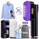 Fier De Calcat Vertical Si Orinzontal Portabil, Qeno® IronFuse Putere 1600W, Cu Abur Si Talpa Ceramica, Rezervor 100ml, Cablu 2m, Incalzire Rapida 15' Si 4 Moduri De Calcare, Functie Umeda/Uscata, Igienizare, Rotire 90°, Display LED, Buton Touch, NegruMov