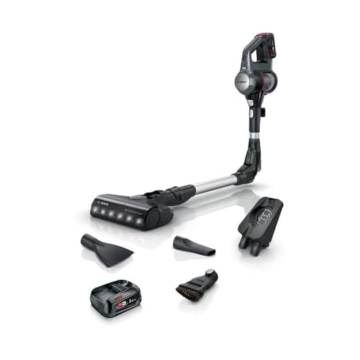 Ръчна прахосмукачка Bosch Bbs712A, многофункционална, безжична, 18 V литиево-йонна батерия, комплект с втора батерия