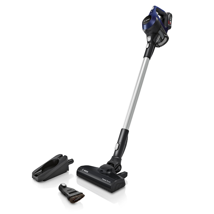 Ръчна прахосмукачка Bosch Unlimited 6, безжична, с обем 0,6 л, синя