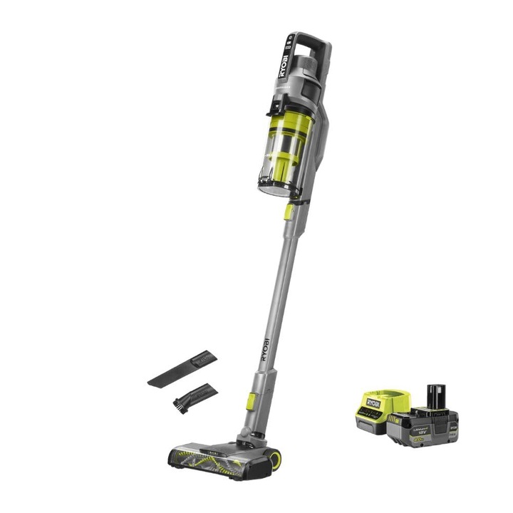 Aspirator, Ryobi, 18 V, motor fără perii, putere de aspirare 900 w, Antracit