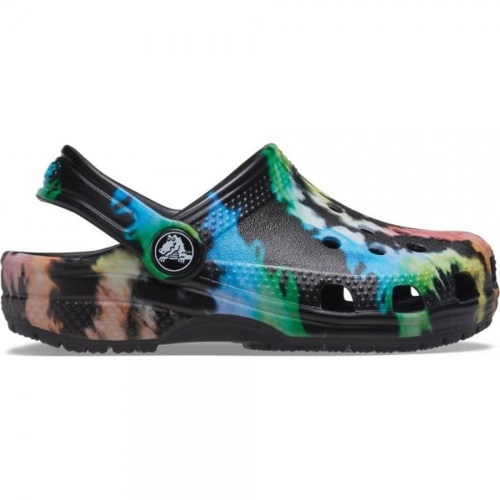 Saboti Crocs Kids' Classic Tie-Dye Graphic Clog - US Negru - Black/Black, Negru