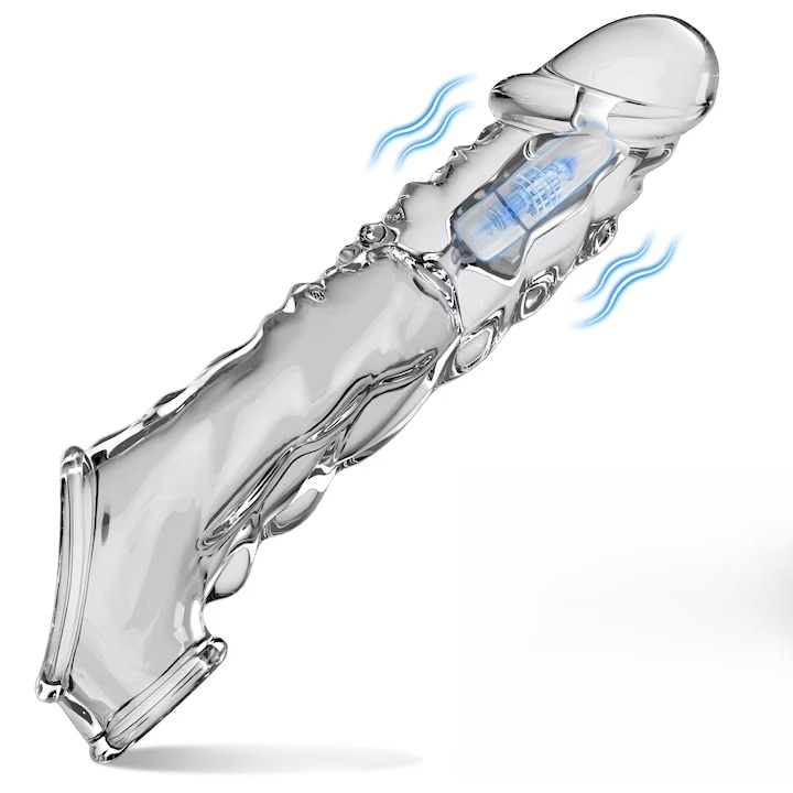 Prezervativ cu inel si fir, AjieQaQ®, Sistem Dual Stimulare, Vibratii si Striatii, Silicon Sigur Medical, Terapie Senzuala Cuplu, Optimizare Relatie Intima, Efect Stimulare Combinata